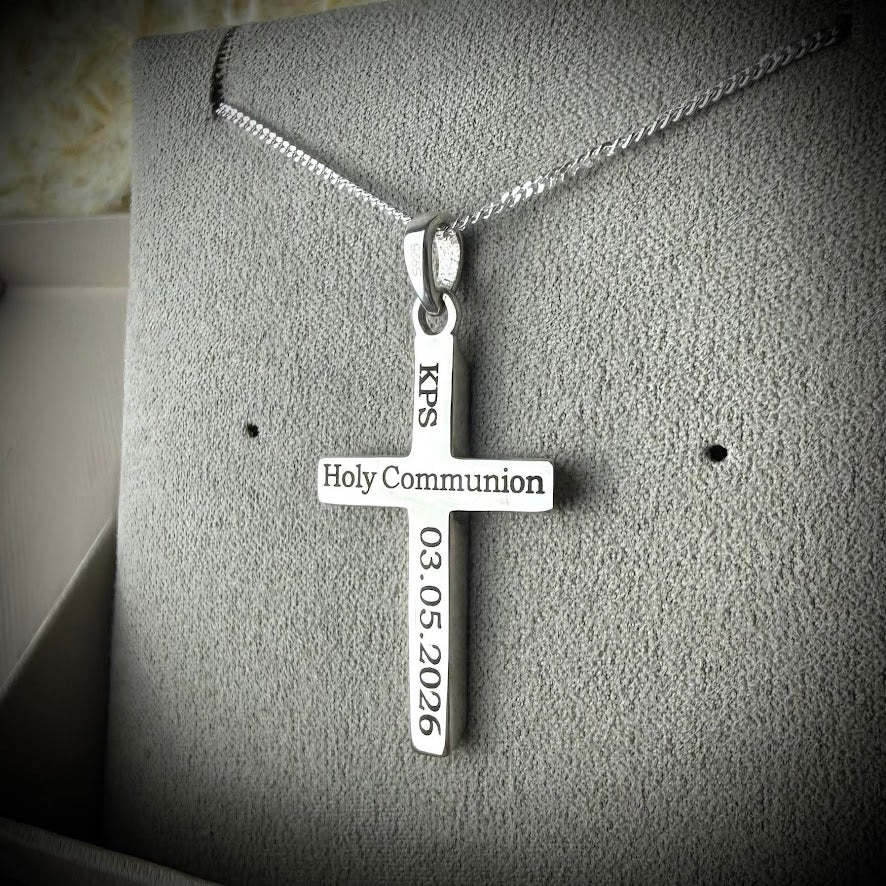Sterling Silver 3D Cross Memorial Pendant